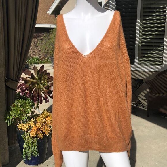 Free People Gossamer V-Neck Sweater Sz Med - Picture 2 of 11